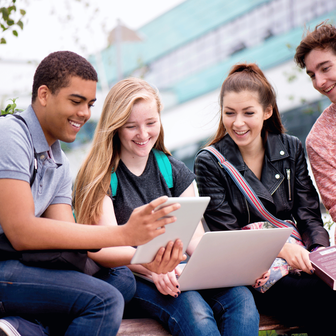 A group of secondary school students studying free notes from premier tuition centre